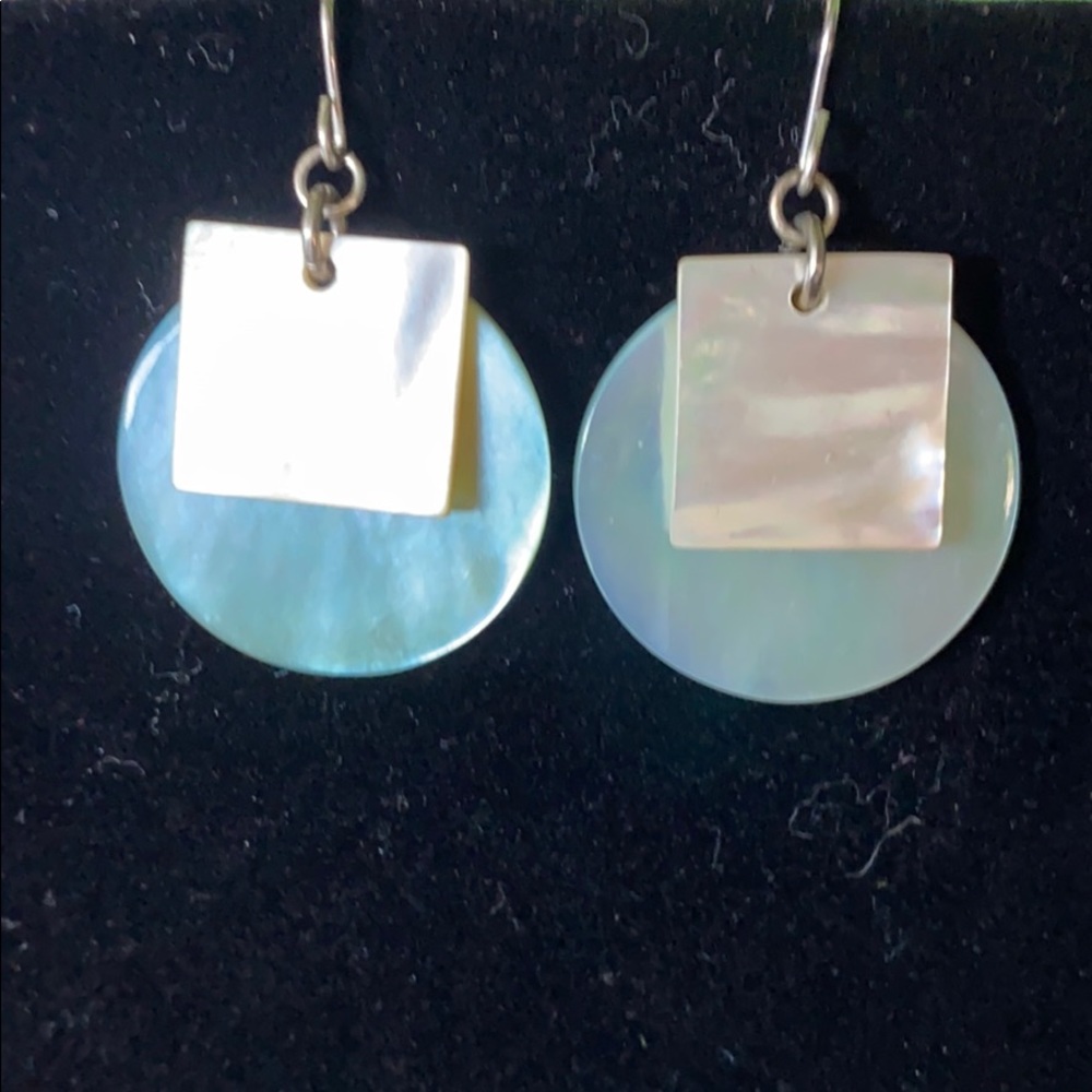 Blue and Ivory Shell Earrings